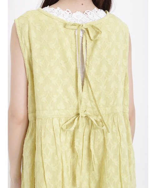 Samansa Mos2（サマンサ モスモス）の「ジャカード柄ノースリーブワンピース（ワンピース・レディース・オフホワイト/ブラウン/イエロー・ﾌﾘ-）」の22枚目の写真