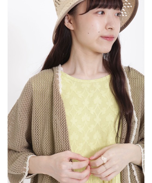 Samansa Mos2（サマンサ モスモス）の「ジャカード柄ノースリーブワンピース（ワンピース・レディース・オフホワイト/ブラウン/イエロー・ﾌﾘ-）」の16枚目の写真