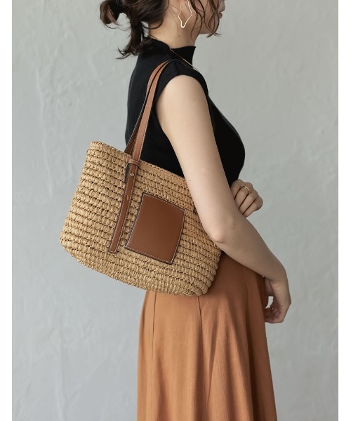 Re:EDIT（リエディ）の「ストローハンドバッグ（かごバッグ・レディース・ベージュ・FREE）」の4枚目の写真