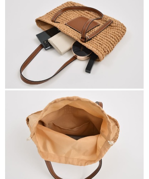 Re:EDIT（リエディ）の「ストローハンドバッグ（かごバッグ・レディース・ベージュ・FREE）」の7枚目の写真