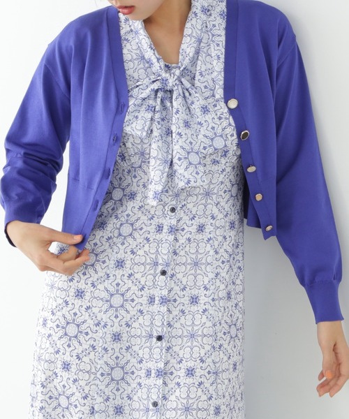 JILL by JILL STUART（ジルバイジルスチュアート）の「◇クリスタルボタンニットカーディガン（カーディガン/ボレロ・レディース・ブルー/ライトグリーン/ホワイト系その他/ブラック・FREE）」の4枚目の写真
