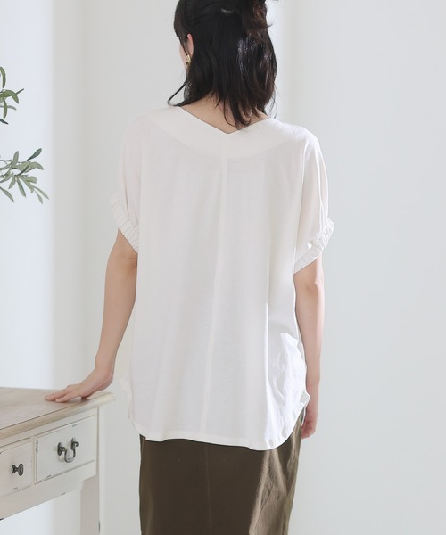 ElegChic(エレグシック)の「2WAYゴムギャザースリーブカットソー(Tシャツ/カットソー・レディース・ブラック/グレイッシュベージュ/ピンク/ホワイト・M/XL/4L)」の11枚目の写真