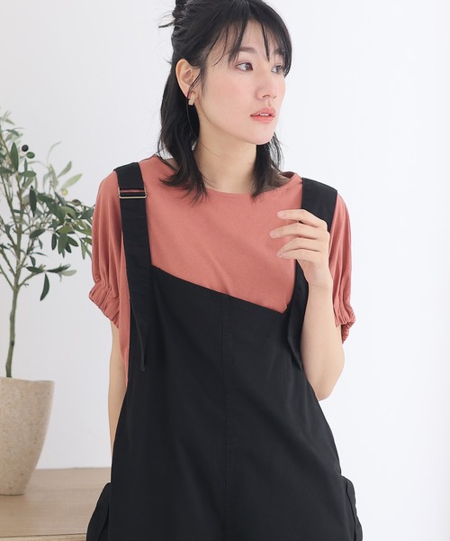 ElegChic(エレグシック)の「2WAYゴムギャザースリーブカットソー(Tシャツ/カットソー・レディース・ブラック/グレイッシュベージュ/ピンク/ホワイト・M/XL/4L)」の13枚目の写真