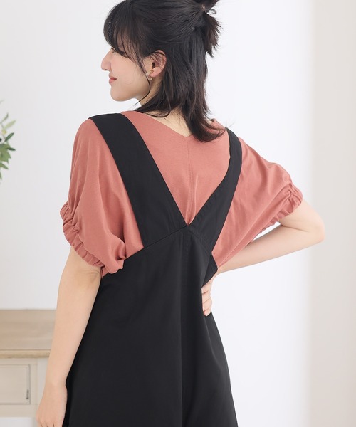 ElegChic(エレグシック)の「2WAYゴムギャザースリーブカットソー(Tシャツ/カットソー・レディース・ブラック/グレイッシュベージュ/ピンク/ホワイト・M/XL/4L)」の15枚目の写真