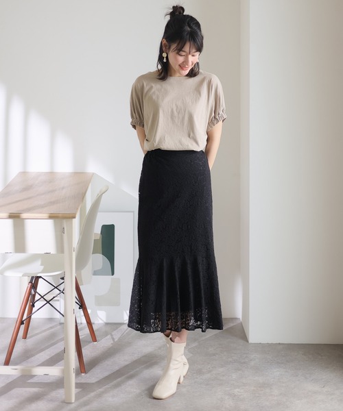 ElegChic(エレグシック)の「2WAYゴムギャザースリーブカットソー(Tシャツ/カットソー・レディース・ブラック/グレイッシュベージュ/ピンク/ホワイト・M/XL/4L)」の20枚目の写真