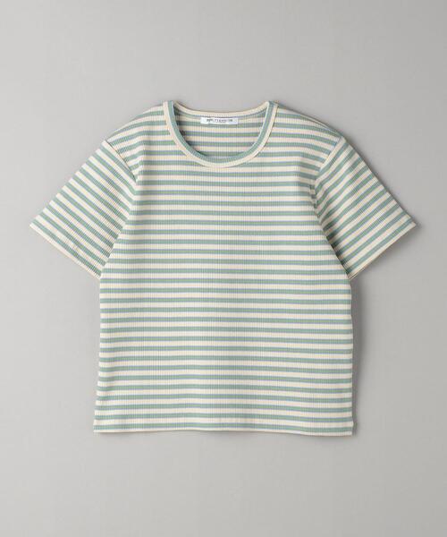 BEAUTY&YOUTH UNITED ARROWS（ビューティーアンドユースユナイテッドアローズ）の「コットンブレンド マルチボーダー コンパクト Tシャツ（Tシャツ/カットソー・レディース・ライム/オレンジ/ブラック・FREE）」の16枚目の写真