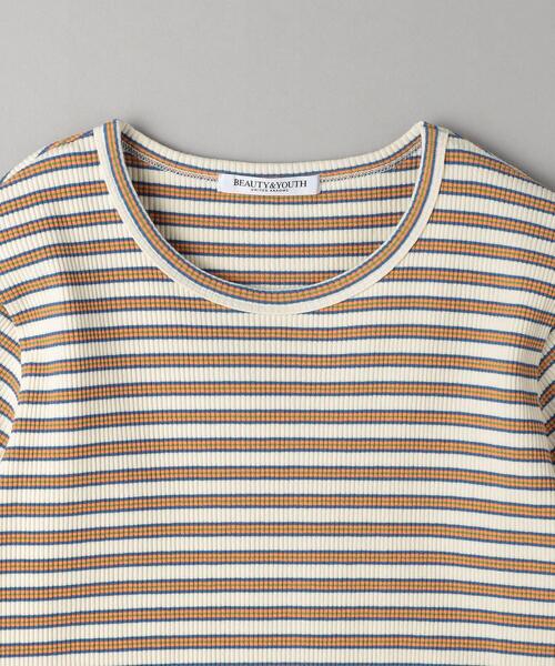 BEAUTY&YOUTH UNITED ARROWS（ビューティーアンドユースユナイテッドアローズ）の「コットンブレンド マルチボーダー コンパクト Tシャツ（Tシャツ/カットソー・レディース・ライム/オレンジ/ブラック・FREE）」の21枚目の写真