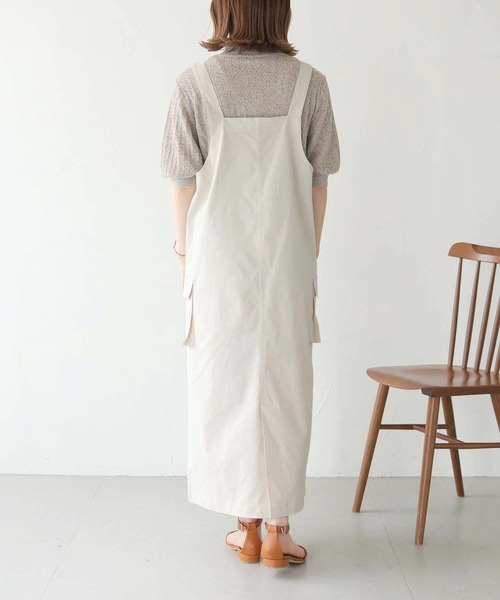 HER CLOSET（ハークローゼット）の「【shemoshelly】WEB限定ミリタリージャンパースカート（ジャンパースカート・レディース・ブラック/ベージュ/カーキ/アイボリー・M）」の9枚目の写真