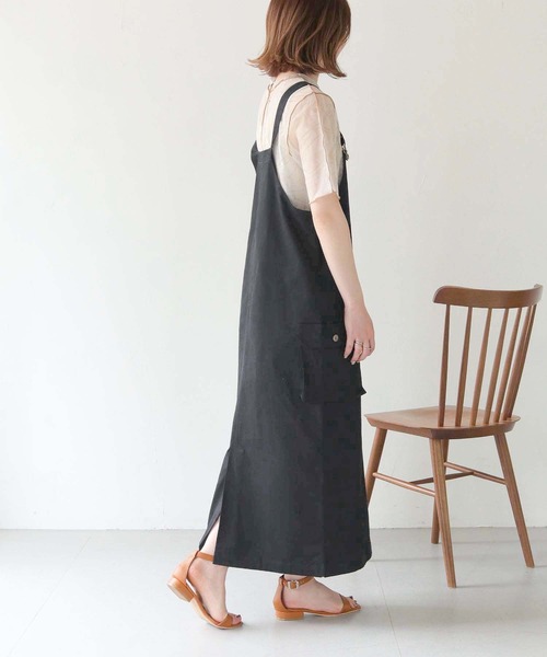 HER CLOSET（ハークローゼット）の「【shemoshelly】WEB限定ミリタリージャンパースカート（ジャンパースカート・レディース・ブラック/ベージュ/カーキ/アイボリー・M）」の13枚目の写真