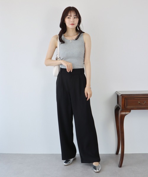 BLUEEAST（ブルーイースト）の「ハイウエストツータックスラックス（スラックス・レディース・グレイッシュベージュ/ブルー/グレー/ブラック・MEDIUM/LARGE）」の11枚目の写真