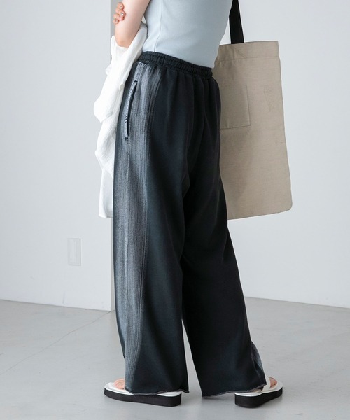 forksy.】ガーメントダイストレートスウェットパンツ forksy