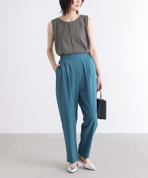 n'OrLABEL(ノアールレーベル)の「【接触冷感・UVカット・撥水】テーパードパンツ(その他パンツ・レディース・ベージュ/カーキ/ブラック/グレイッシュブルー・1/2)」の5枚目の写真