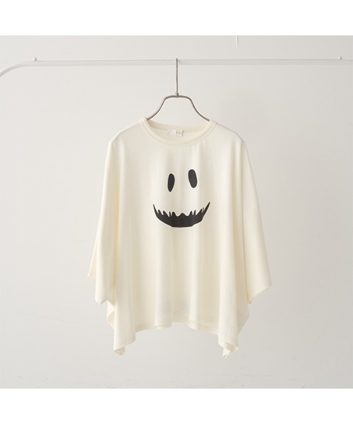 b・ROOM（ビールーム）の「【型崩れしないやわらかコットン】変形オバケＴシャツ（Tシャツ/カットソー・キッズ・チャコール/アイボリー/グレイッシュベージュ・MEDIUM/LARGE）」の5枚目の写真