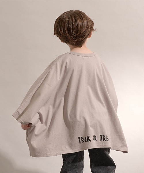 b・ROOM（ビールーム）の「【型崩れしないやわらかコットン】変形オバケＴシャツ（Tシャツ/カットソー・キッズ・チャコール/アイボリー/グレイッシュベージュ・MEDIUM/LARGE）」の20枚目の写真