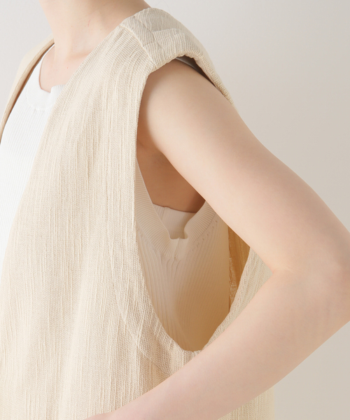 sara mallika サラマリカ 23SS FRINGE GILET フリンジベスト 020931SL3 Free Ecru ジレ トップス g22227 sara mallika サラマリカ 23SS FRINGE GILET フリンジベスト