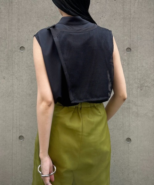 &g'aime（アンジェム）の「【&g’aime】メッシュケープブラウス（シャツ/ブラウス・レディース・ホワイト/ブラック・FREE）」の16枚目の写真