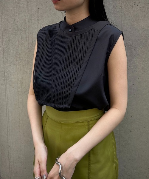 &g'aime（アンジェム）の「【&g’aime】メッシュケープブラウス（シャツ/ブラウス・レディース・ホワイト/ブラック・FREE）」の12枚目の写真