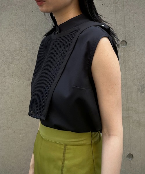 &g'aime（アンジェム）の「【&g’aime】メッシュケープブラウス（シャツ/ブラウス・レディース・ホワイト/ブラック・FREE）」の14枚目の写真