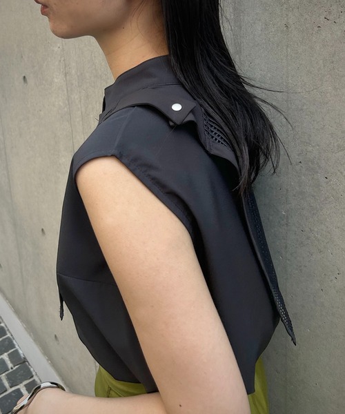&g'aime（アンジェム）の「【&g’aime】メッシュケープブラウス（シャツ/ブラウス・レディース・ホワイト/ブラック・FREE）」の15枚目の写真