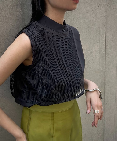 &g'aime（アンジェム）の「【&g’aime】メッシュケープブラウス（シャツ/ブラウス・レディース・ホワイト/ブラック・FREE）」の18枚目の写真