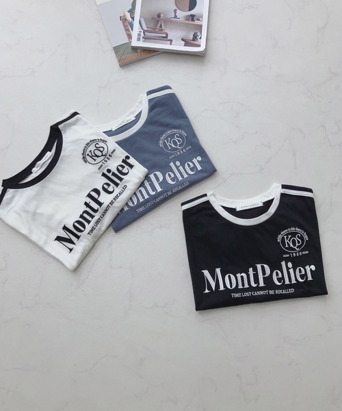 AS KNOW AS plus（アズノゥアズプラス）の「〇肩ライン ロゴ刺繍 リンガーTシャツ（Tシャツ/カットソー・レディース・サックスブルー/ブラック/オフホワイト・FREE）」の18枚目の写真