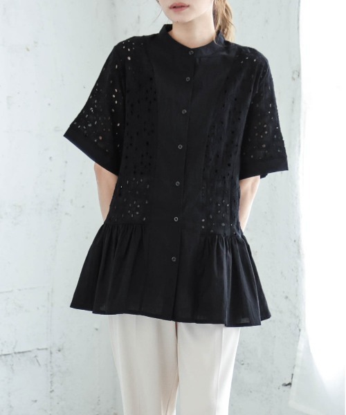 La-gemme（ラジェム）の「アイレットレースブラウス（シャツ/ブラウス・レディース・ホワイト/ブラック・フリー）」の10枚目の写真