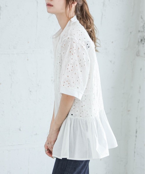 La-gemme（ラジェム）の「アイレットレースブラウス（シャツ/ブラウス・レディース・ホワイト/ブラック・フリー）」の7枚目の写真