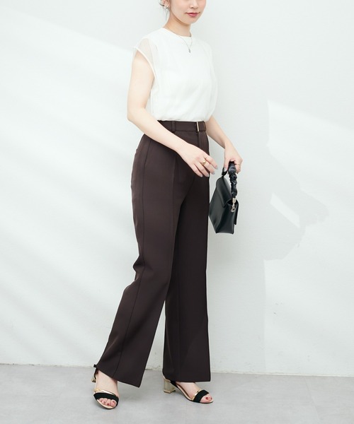 natural couture(ナチュラルクチュール)の「osonoハイウエスト美フレアパンツ(その他パンツ・レディース・オフホワイト/ブラウン/ネイビー・SMALL/MEDIUM/LARGE)」の13枚目の写真