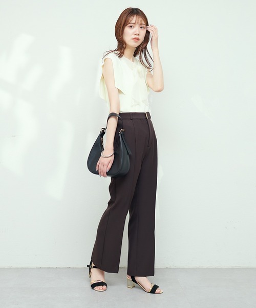 natural couture(ナチュラルクチュール)の「osonoハイウエスト美フレアパンツ(その他パンツ・レディース・オフホワイト/ブラウン/ネイビー・SMALL/MEDIUM/LARGE)」の19枚目の写真