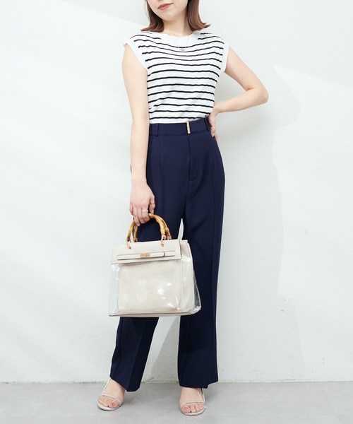 natural couture(ナチュラルクチュール)の「osonoハイウエスト美フレアパンツ(その他パンツ・レディース・オフホワイト/ブラウン/ネイビー・SMALL/MEDIUM/LARGE)」の7枚目の写真