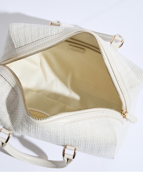 EIMY ISTOIRE（エイミーイストワール）の「ツイードスクエアボストンバッグ（ボストンバッグ・レディース・ホワイト/ブラック・FREE）」の6枚目の写真