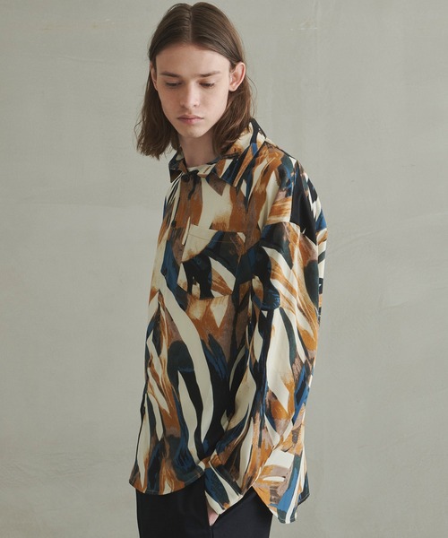 Revo.（レボ）の「Revo. レトロ アブストラクト アートプリント レギュラーカラーシャツ 長袖シャツ（シャツ/ブラウス・メンズ・ワイン/ブルー/グリーン・1/2）」の19枚目の写真