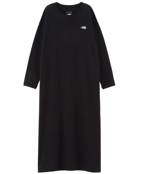 THE NORTH FACE(ザノースフェイス)の「THE NORTH FACE/ザ・ノース・フェイス L/S ONEPIECE ワンピース 長袖 ルーズシルエット NTW82340(ワンピース・レディース・ブラック/グレイッシュベージュ/ミックスグレー・M/L)」の2枚目の写真