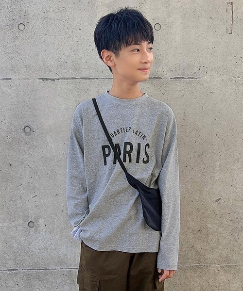 GLAZOS（グラソス）の「【再入荷】【プチプラ】アソートフロントロゴプリント長袖Tシャツ（その他トップス・キッズ・ホワイト/オレンジ/ネイビー/グレー/イエロー/インディゴブルー・140cm/160cm/130cm/150cm/170cm）」の3枚目の写真