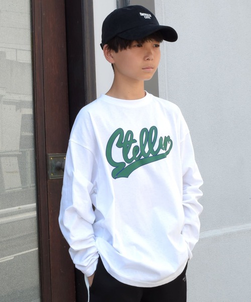 GLAZOS（グラソス）の「【再入荷】【プチプラ】アソートフロントロゴプリント長袖Tシャツ（その他トップス・キッズ・ホワイト/オレンジ/ネイビー/グレー/イエロー/インディゴブルー・140cm/160cm/130cm/150cm/170cm）」の2枚目の写真