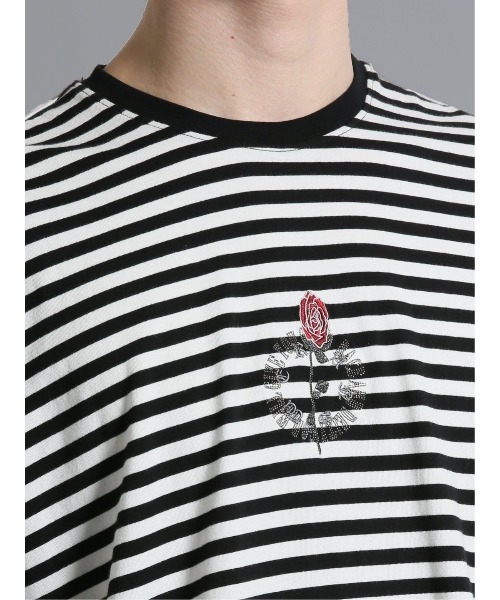 semantic design(セマンティックデザイン)の「【コットン100%】セマンティックデザイン フェイクレイヤード クルー半袖ビッグTシャツ(Tシャツ/カットソー・メンズ・ブラック/ホワイト×ブラック・LARGE)」の14枚目の写真