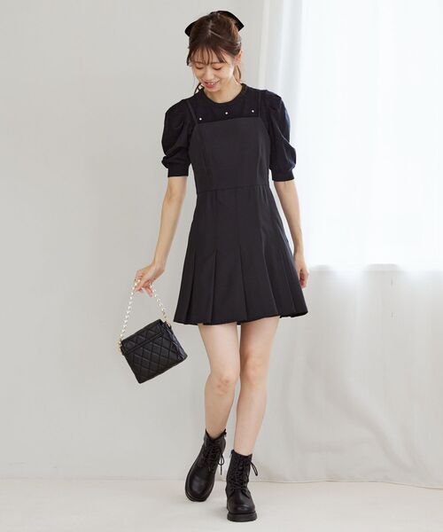 MAJESTIC LEGON（マジェスティックレゴン）の「2way襟付きビジューニット（ニット/セーター・レディース・ブラック/アイボリー/グレー・MEDIUM）」の2枚目の写真