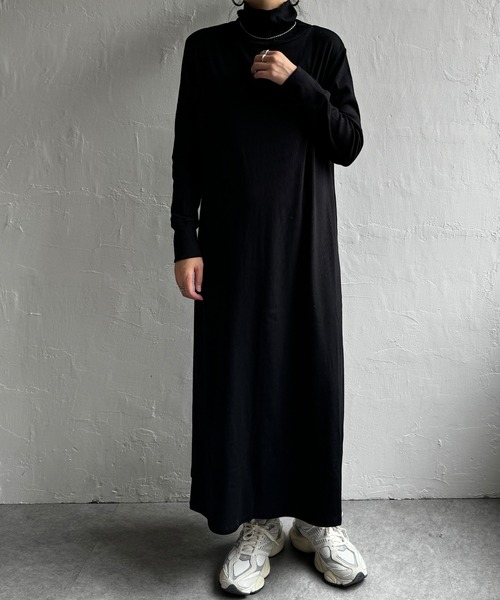 LBC（エルビーシー）の「タートルリブカットロングワンピース（ワンピース・レディース・ブラック/チャコールグレー・M）」の16枚目の写真