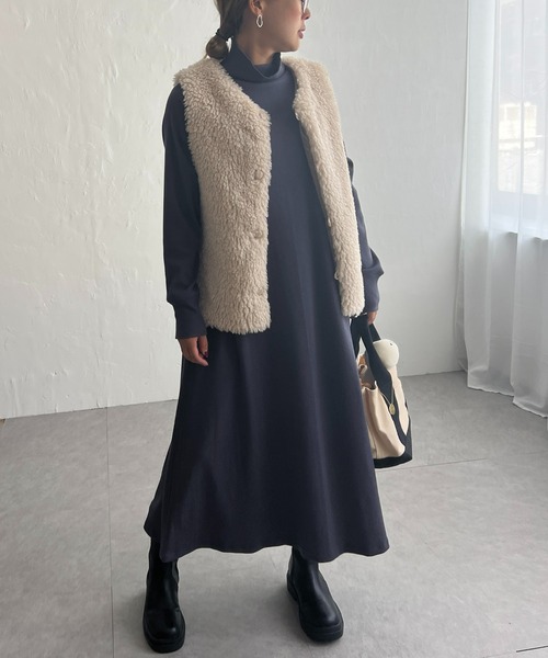 LBC（エルビーシー）の「タートルリブカットロングワンピース（ワンピース・レディース・ブラック/チャコールグレー・M）」の17枚目の写真