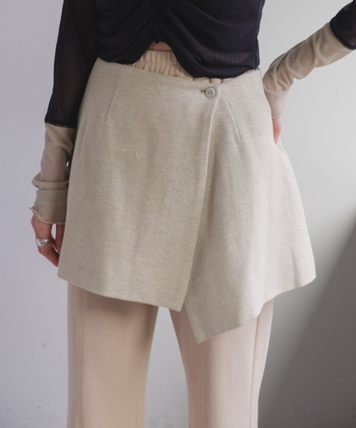 Kastane（カスタネ）の「【SET UP対応】ジャガードラップミニスカート（スカート・レディース・ブラウン/アイボリー・FREE）」の2枚目の写真