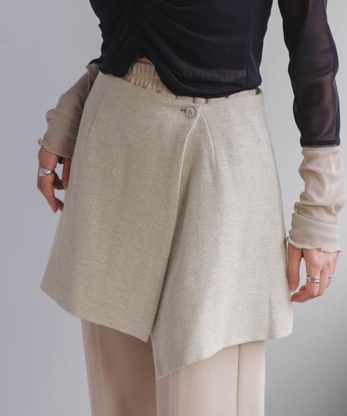 Kastane（カスタネ）の「【SET UP対応】ジャガードラップミニスカート（スカート・レディース・ブラウン/アイボリー・FREE）」の3枚目の写真
