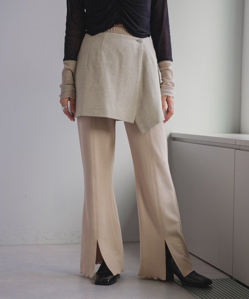 Kastane（カスタネ）の「【SET UP対応】ジャガードラップミニスカート（スカート・レディース・ブラウン/アイボリー・FREE）」の4枚目の写真