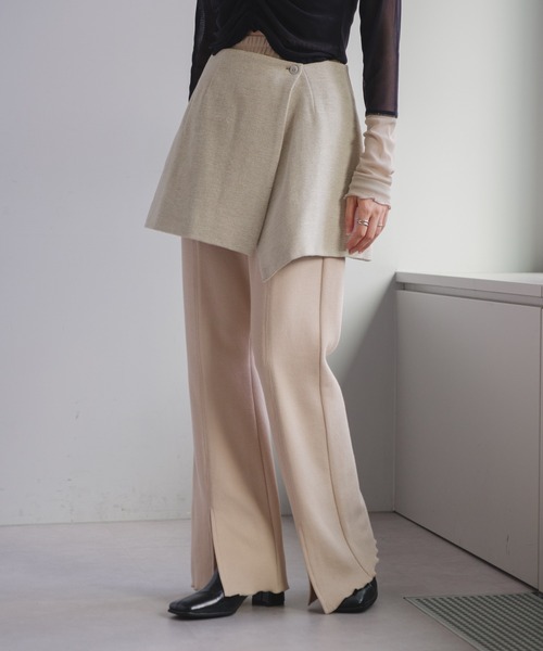 Kastane（カスタネ）の「【SET UP対応】ジャガードラップミニスカート（スカート・レディース・ブラウン/アイボリー・FREE）」の5枚目の写真