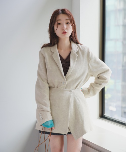 Kastane（カスタネ）の「【SET UP対応】ジャガードラップミニスカート（スカート・レディース・ブラウン/アイボリー・FREE）」の9枚目の写真