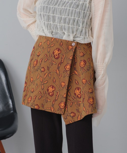 Kastane（カスタネ）の「【SET UP対応】ジャガードラップミニスカート（スカート・レディース・ブラウン/アイボリー・FREE）」の16枚目の写真