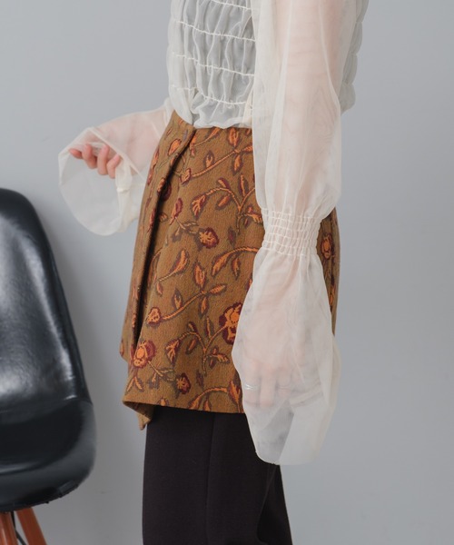 Kastane（カスタネ）の「【SET UP対応】ジャガードラップミニスカート（スカート・レディース・ブラウン/アイボリー・FREE）」の17枚目の写真