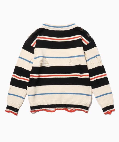 ROOPTOKYO(ループトウキョウ)の「▲DAMEGE SIDELINE KNIT/ダメージサイドラインニット Y2K クルーネック(ニット/セーター・メンズ・ホワイト・L/M/XL)」の18枚目の写真