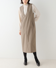 La TOTALITE | ダブルクロスVネックジャンパースカート(ジャンパースカート)