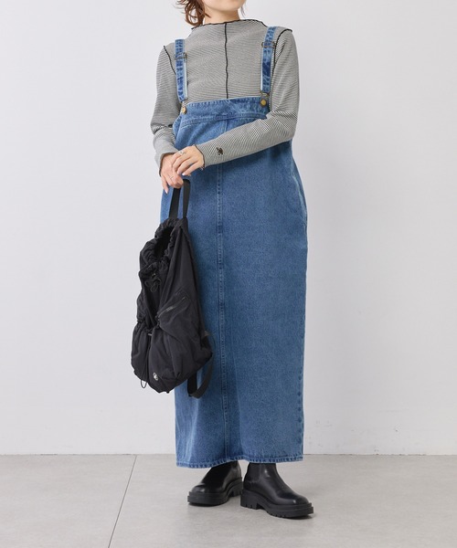 PUAL CE CIN（ピュアルセシン）の「ニュアンスロゴ刺繍　プチハイネックテレコメローカットソー（Tシャツ/カットソー・レディース・ブラウン/ブラック系その他/オフホワイト/ブラック・FREE）」の21枚目の写真