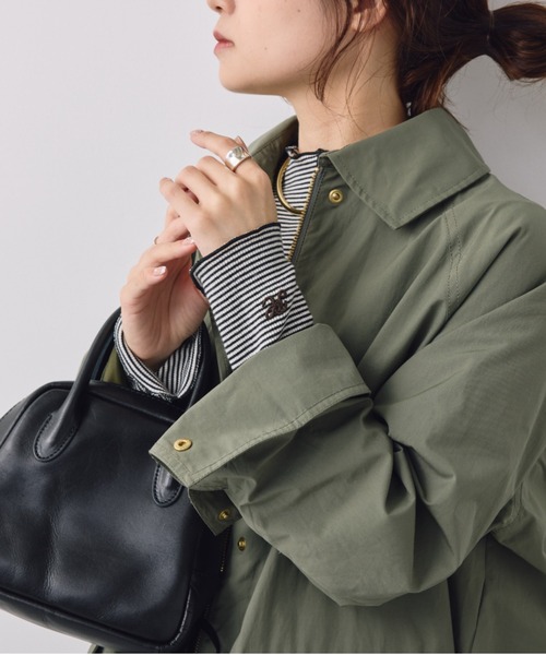 PUAL CE CIN（ピュアルセシン）の「ニュアンスロゴ刺繍　プチハイネックテレコメローカットソー（Tシャツ/カットソー・レディース・ブラウン/ブラック系その他/オフホワイト/ブラック・FREE）」の22枚目の写真